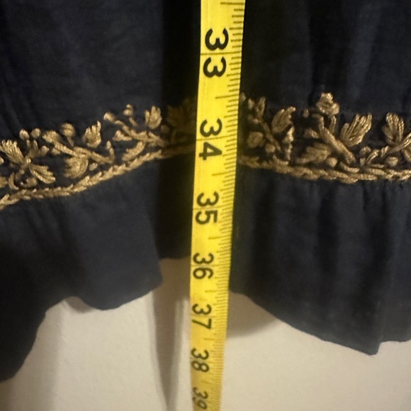 Roberta Roller Rabbit Dark Navy Bespoke Faith Dress with beige embroidery size M - Picture 11 of 15